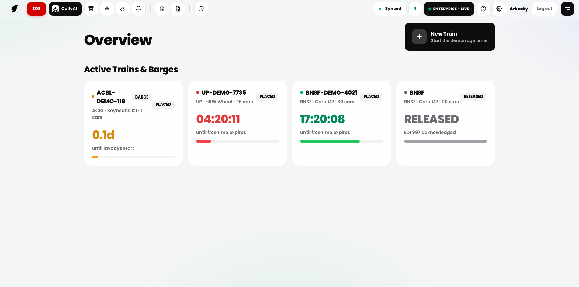 Logistics screenshot
